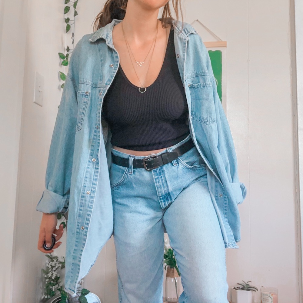 Route 66 vintage oversized denim jacket